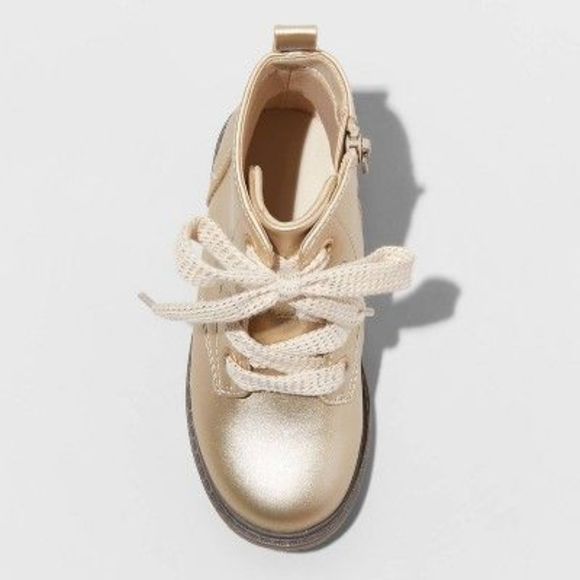 Toddler Girls' Giovanna Metallic Lace-Up Zipper Combat Boots - Cat & Jack R - Picture 2 of 3